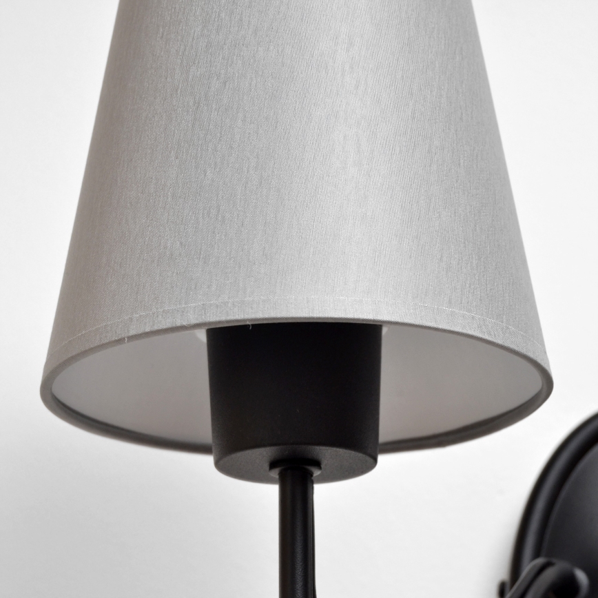 Applique MALBO 1xE27/15W/230V grigio/nero