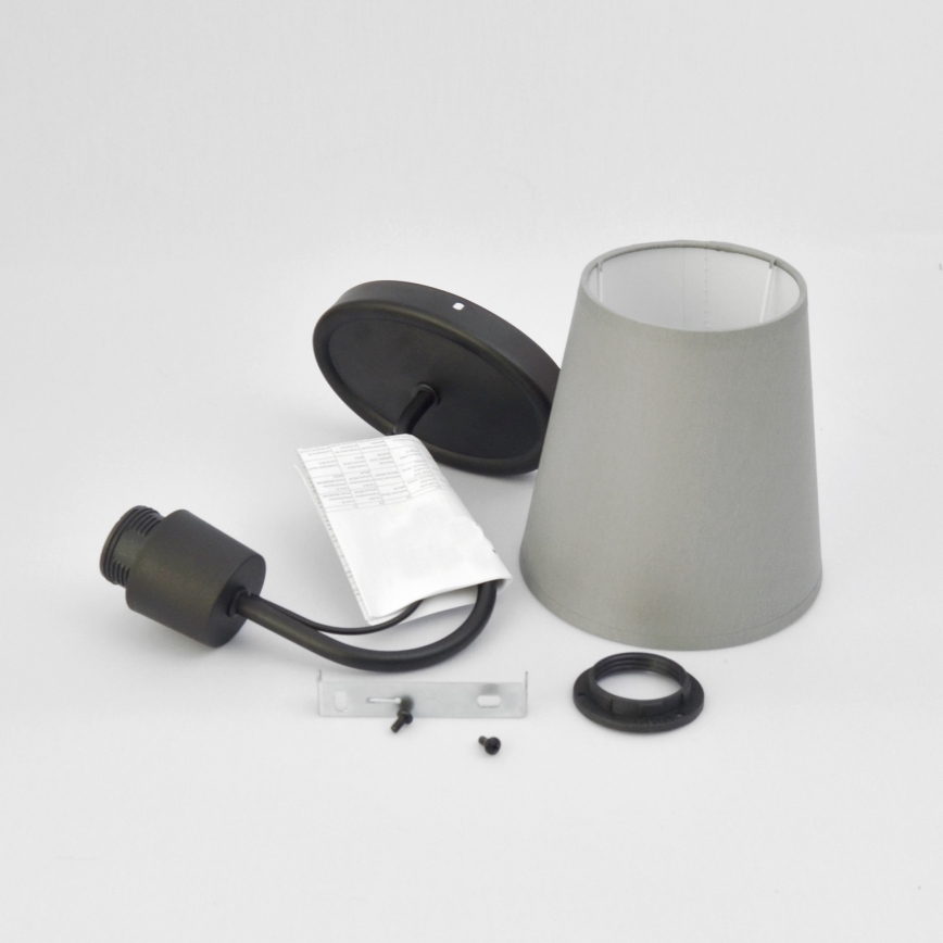 Applique MALBO 1xE27/15W/230V grigio/nero