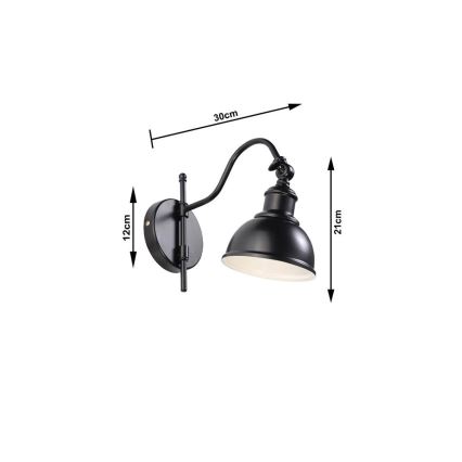 Sollux SL.0310 - Applique MARE 1xE27/60W/230V nero