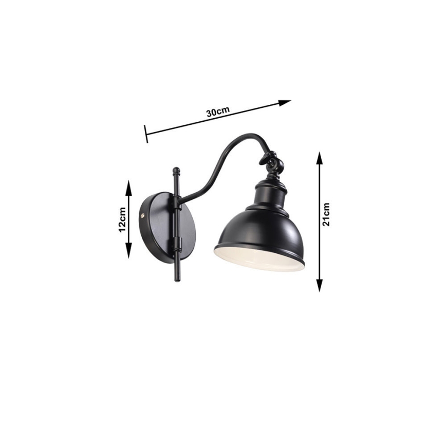 Sollux SL.0310 - Applique MARE 1xE27/60W/230V nero