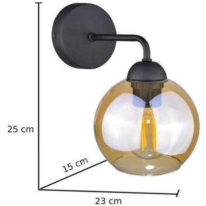 Applique MELLE BLACK 1xE27/60W/230V