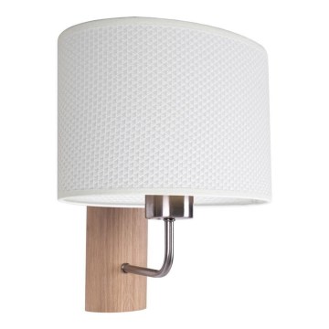 Applique MERCEDES 1xE27/25W/230V bianco/quercia