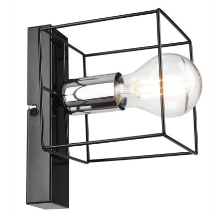 Applique MIKA 1xE27/60W/230V nero/cromo lucido