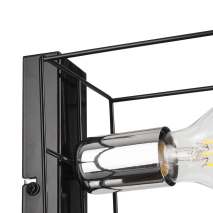 Applique MIKA 1xE27/60W/230V nero/cromo lucido