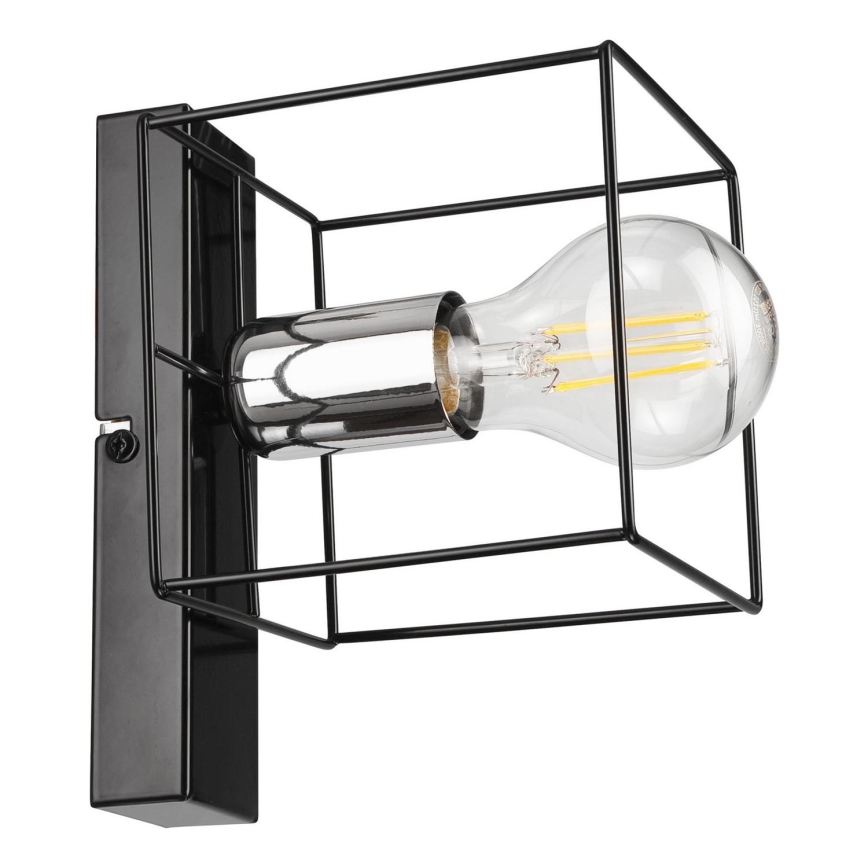 Applique MIKA 1xE27/60W/230V nero/cromo lucido