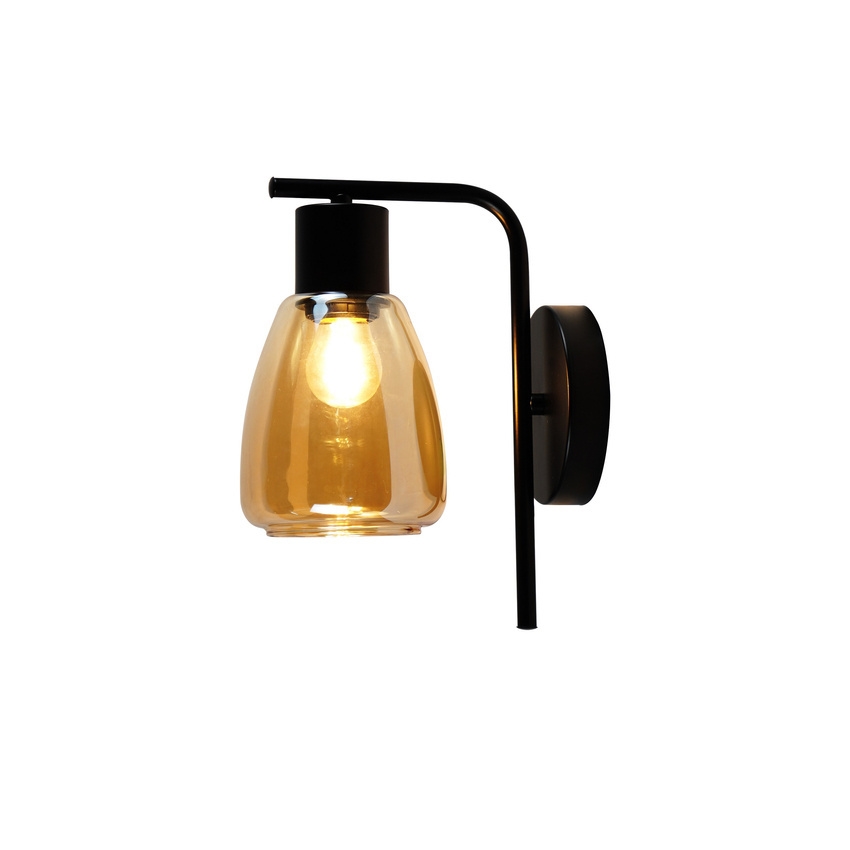 Applique MOLDO 1xE27/40W/230V nero/fumé beige