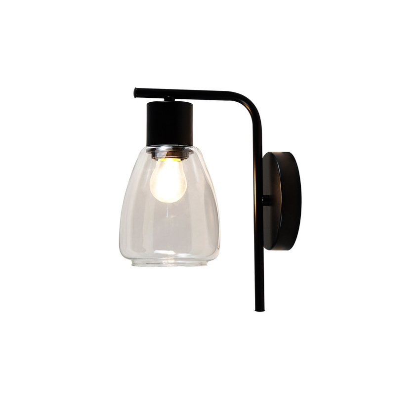Applique MOLDO 1xE27/40W/230V nero/limpido