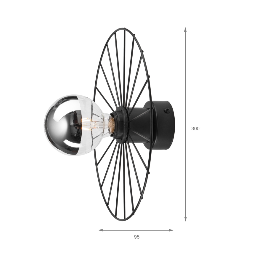 Applique MONTANA 1xE27/15W/230V diametro 30 cm nero