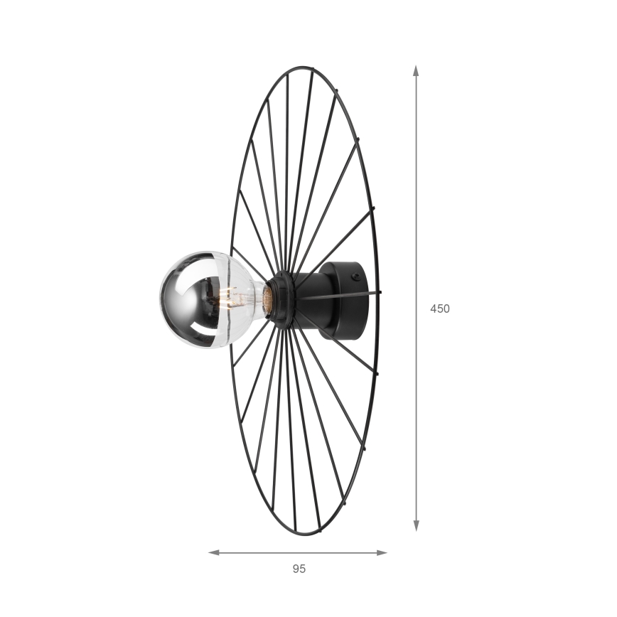 Applique MONTANA 1xE27/15W/230V diametro 45 cm nero
