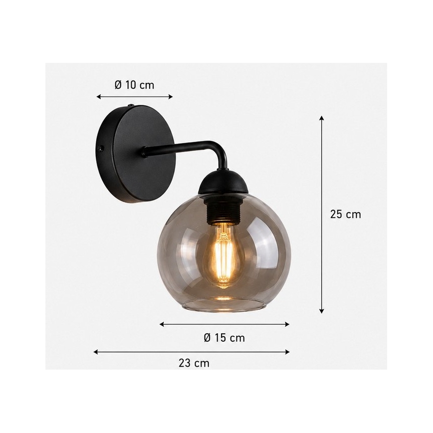 Applique OSMO 1xE27/60W/230V nero