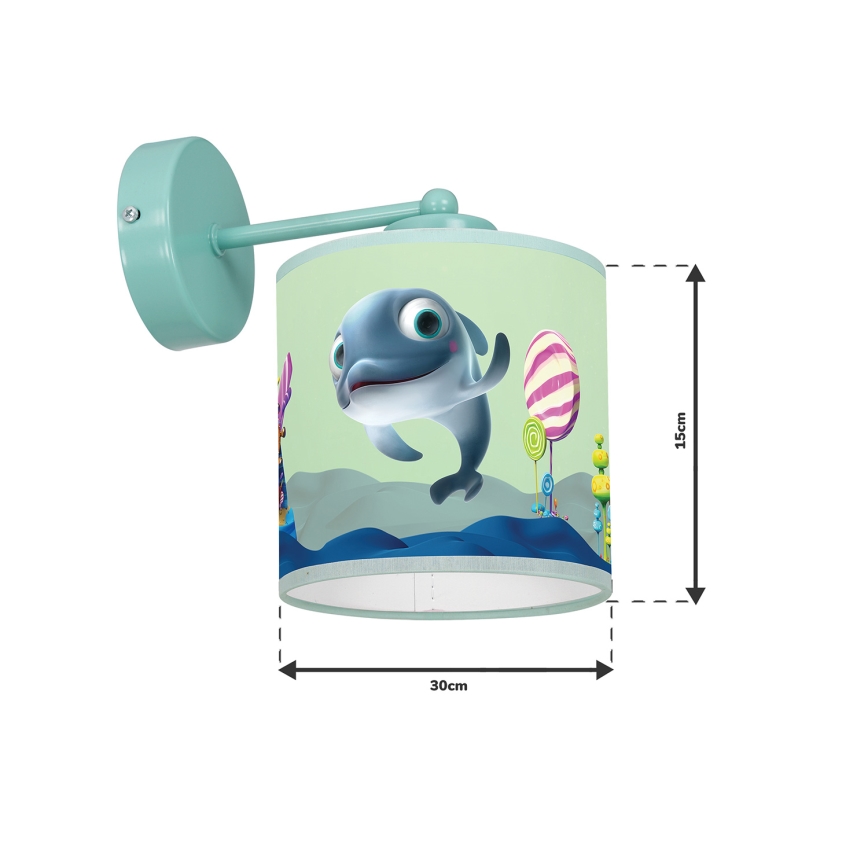 Applique per bambini  DOLPHIN 1xE27/60W/230V