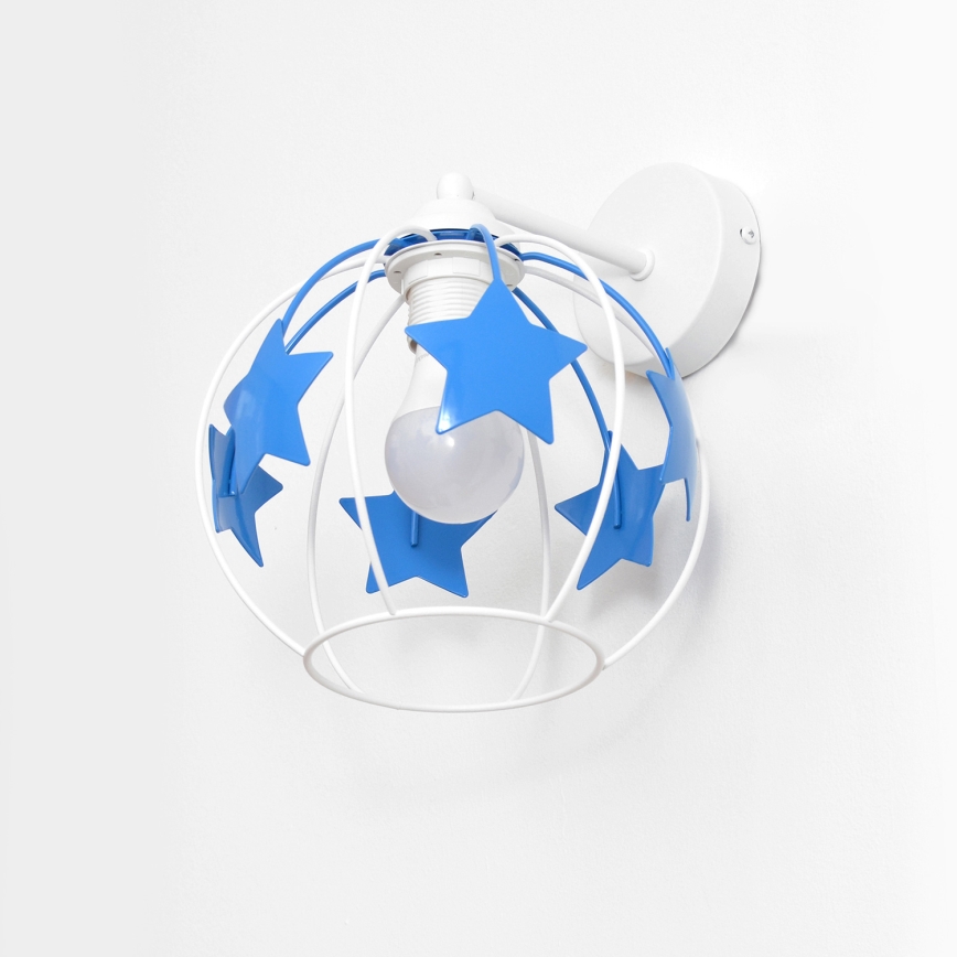 Applique per bambini STARS 1xE27/15W/230V blu/bianco