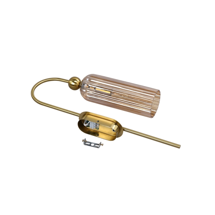 Applique PIEGA 1xE14/40W/230V ottone/beige fumé