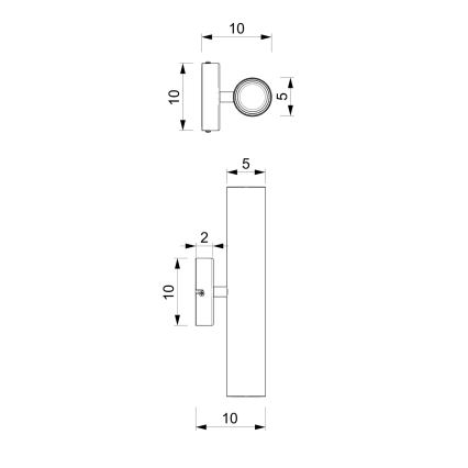 Applique RAITO 2xGU10/8W/230V argento