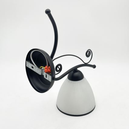 Applique RETRO 1xE27/60W/230V nero/bianco