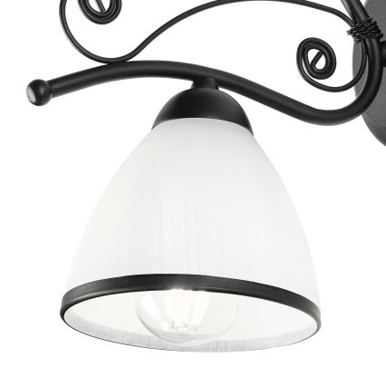 Applique RETRO 1xE27/60W/230V nero/bianco