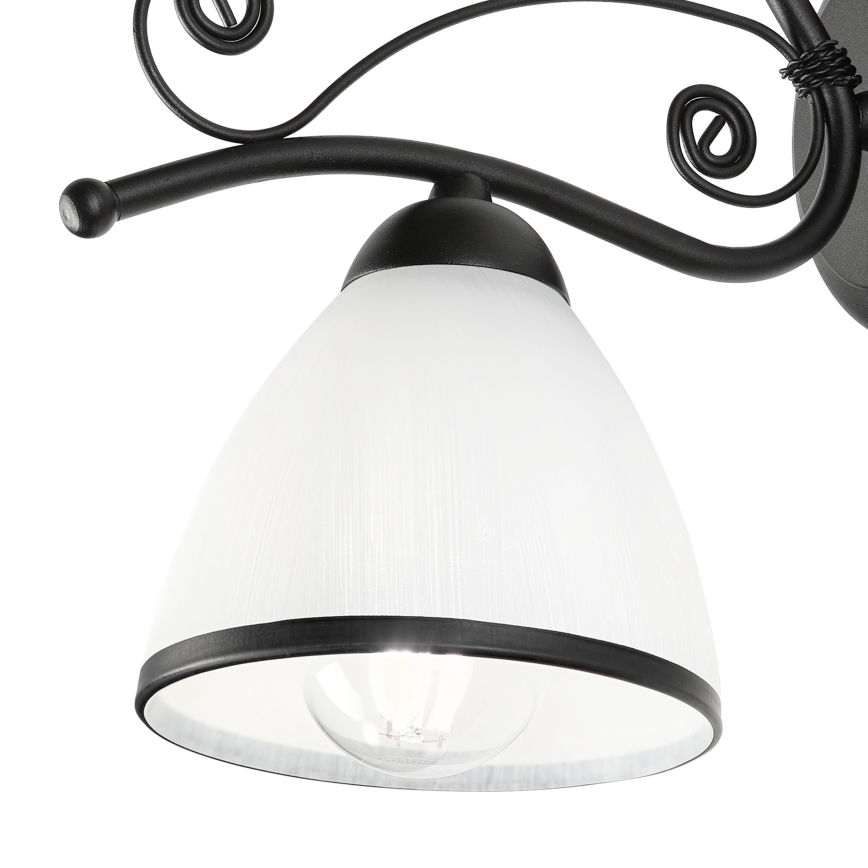 Applique RETRO 1xE27/60W/230V nero/bianco