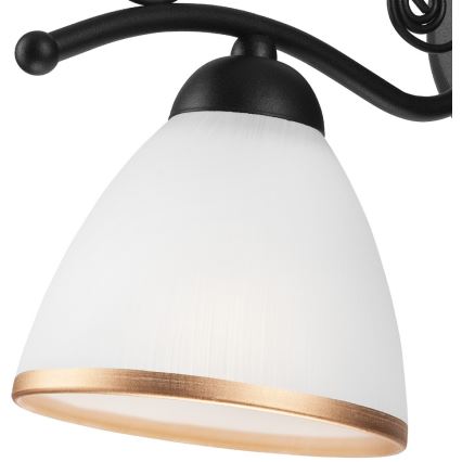 Applique RETRO II 1xE27/60W/230V nero opaco