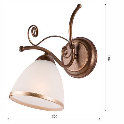 Applique RETRO II 1xE27/60W/230V patina di bronzo