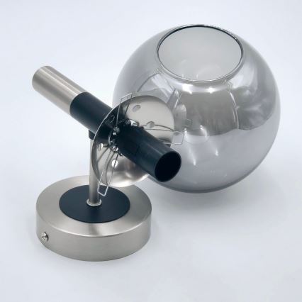 Applique ROLLO 1xE14/5W/230V cromo opaco/fumé