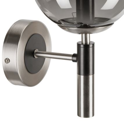 Applique ROLLO 1xE14/5W/230V cromo opaco/fumé
