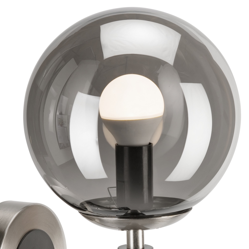 Applique ROLLO 1xE14/5W/230V cromo opaco/fumé
