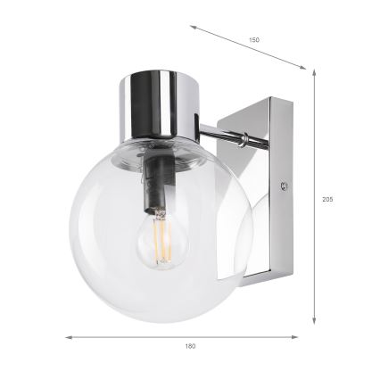 Applique SFERIO 1xE14/5W/230V cromo lucido/trasparente
