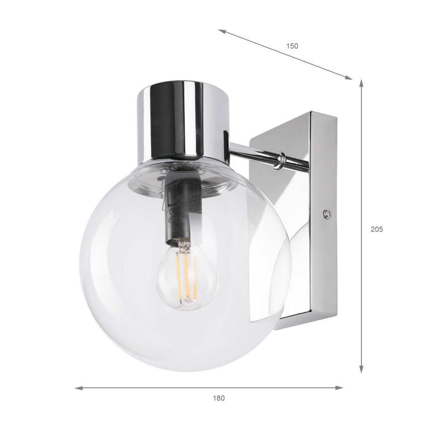 Applique SFERIO 1xE14/5W/230V cromo lucido/trasparente