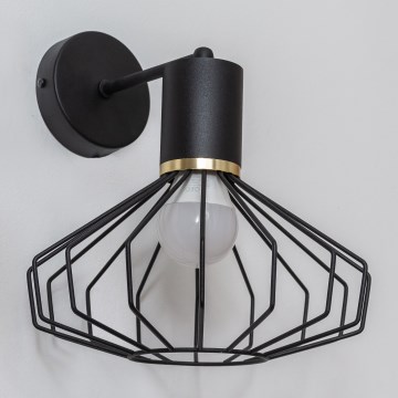 Applique SOLANO 1xE27/15W/230V nero/oro