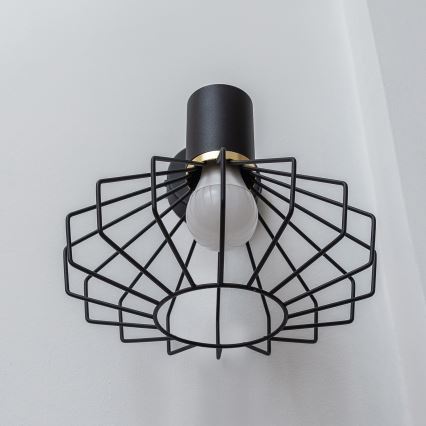 Applique SOLANO 1xE27/15W/230V nero/oro