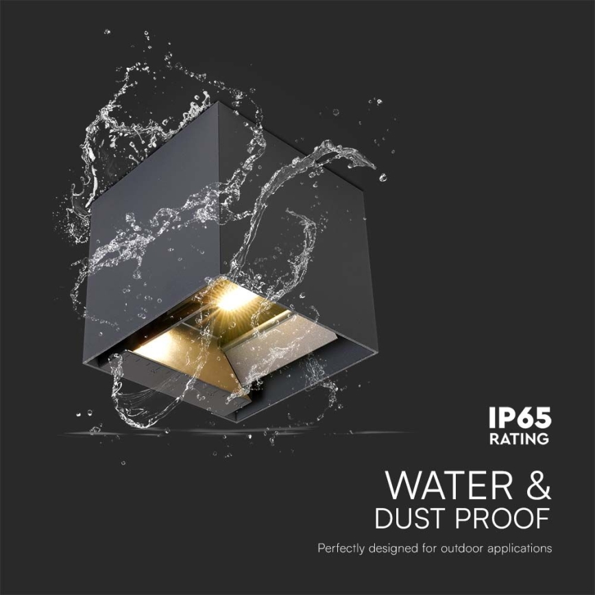 Lampada da parete solare a LED con sensore LED/9W/5V 3000/4000/5000K IP65 2600 mAh antracite