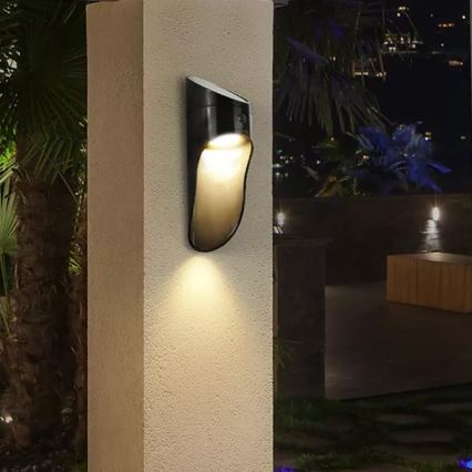 Applique solare a LED con sensore PALESA LED/1W IP65 nero