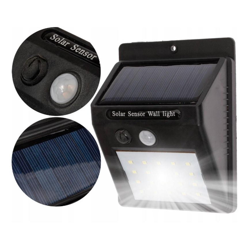 Applique solare da parete a LED con sensore LED/0,55W/3,7V 1200 mAh IP65