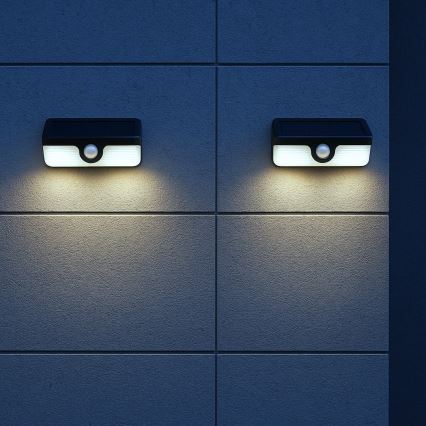 Applique solare LED con sensore LINK LED/5W/3,7V IP65 nera