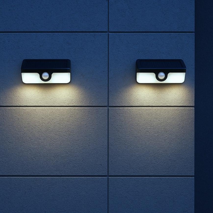 Applique solare LED con sensore LINK LED/5W/3,7V IP65 nera