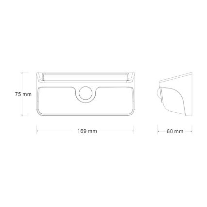 Applique solare LED con sensore LINK LED/5W/3,7V IP65 nera