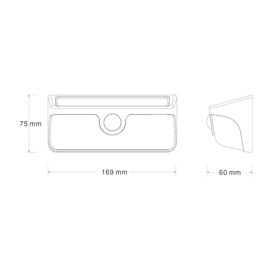 Applique solare LED con sensore LINK LED/5W/3,7V IP65 nera
