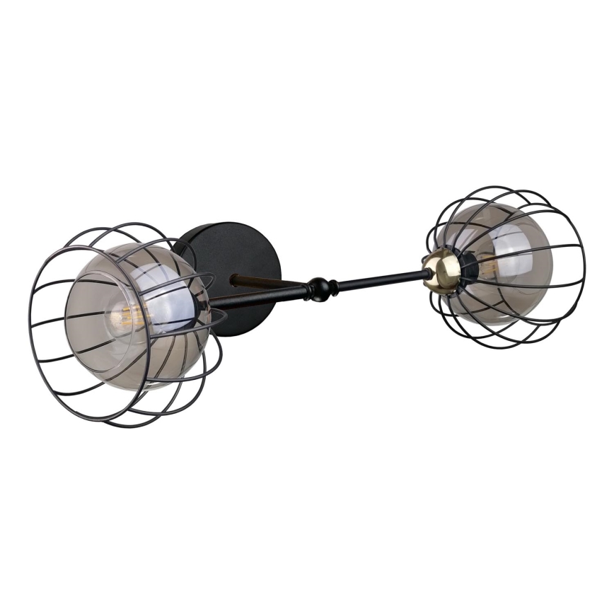Applique SOLO BLACK 2xE27/60W/230V nero/oro