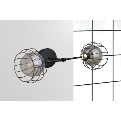 Applique SOLO BLACK 2xE27/60W/230V nero/oro