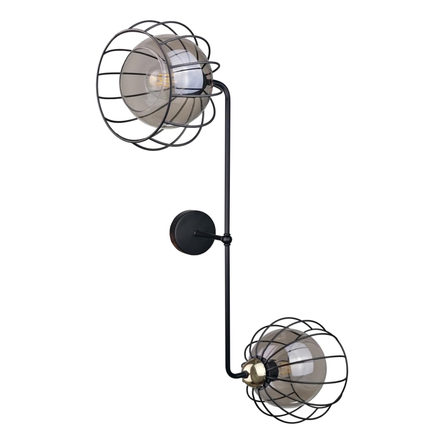 Applique SOLO BLACK 2xE27/60W/230V nero/oro