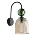 Applique SOPHIA 1xE14/10W/230V nero/verde/beige fumé