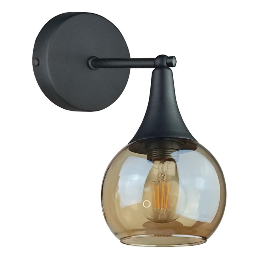 Applique STAR 1xE27/60W/230V nero/fumé beige