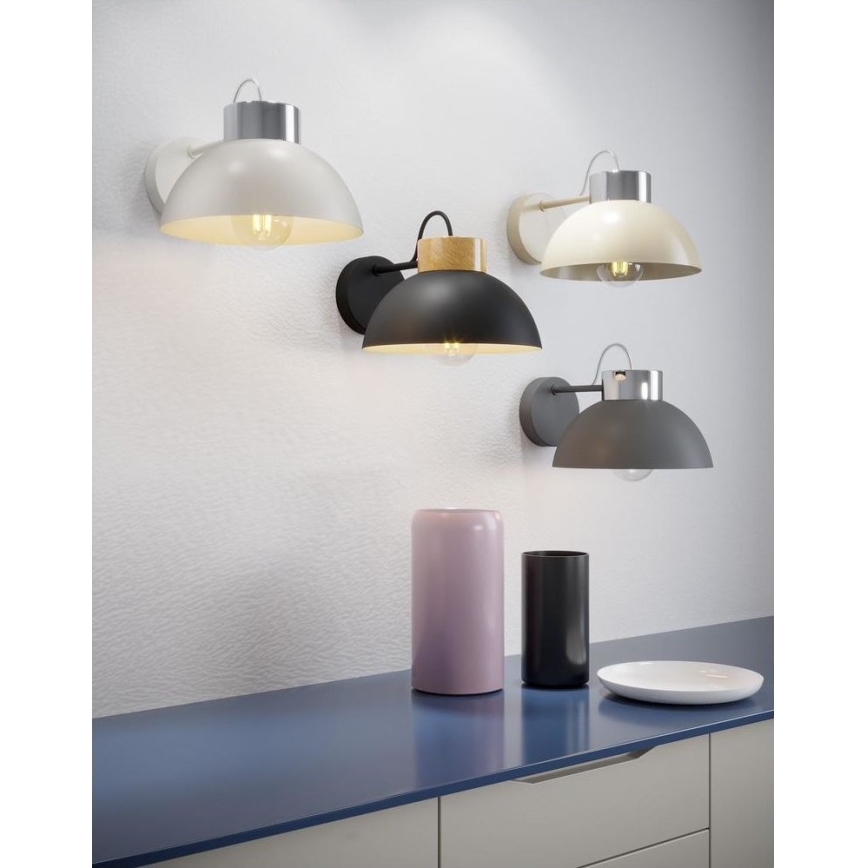 Applique TEDI 1xE27/60W/230V bianco/cromo lucido