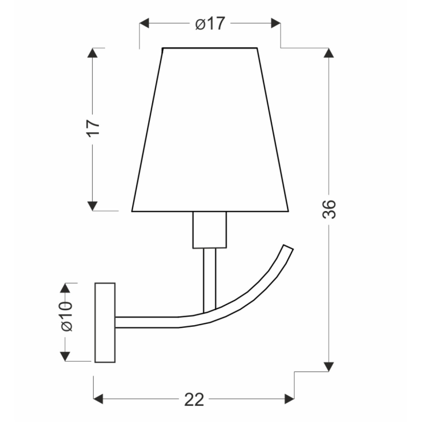 Applique VITORIA 1xE14/40W/230V gialla/ottone
