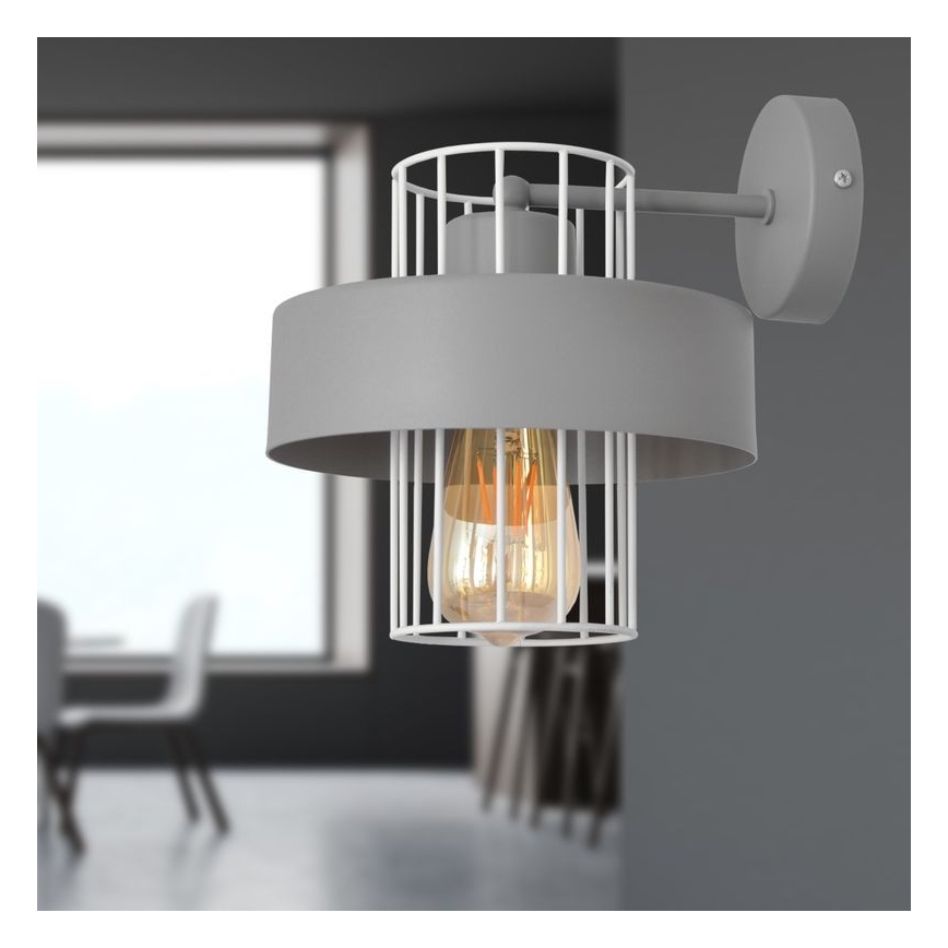 Applique VOLTA 1xE27/15W/230V grigio