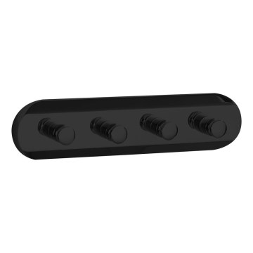 Aqualine - Appendiabiti da parete per asciugamani SAMBA 21 cm nero