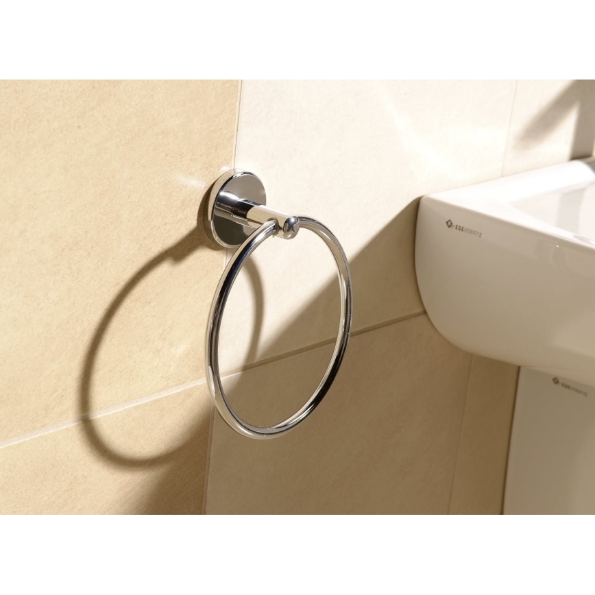 Aqualine - Appendiabiti da parete SAMBA diametro 15,5 cm cromo lucido
