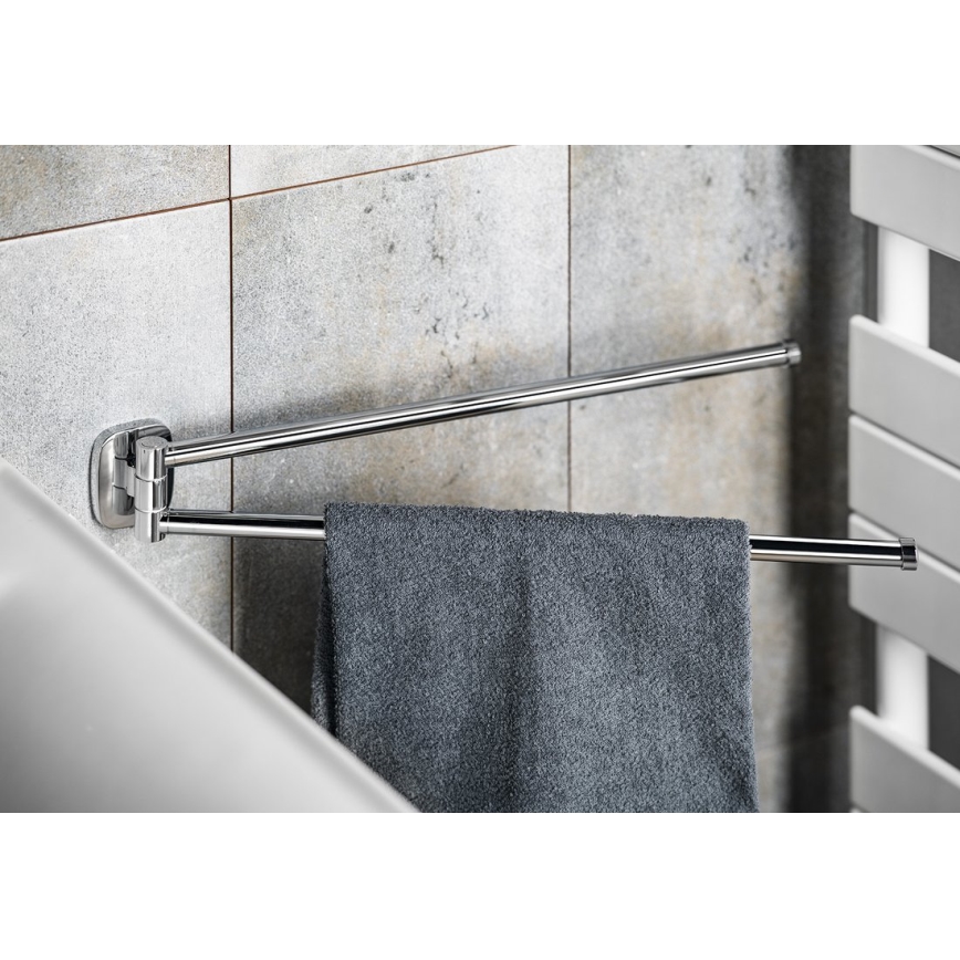 Aqualine - Appendiabiti girevole a muro RUMBA 45 cm cromo lucido