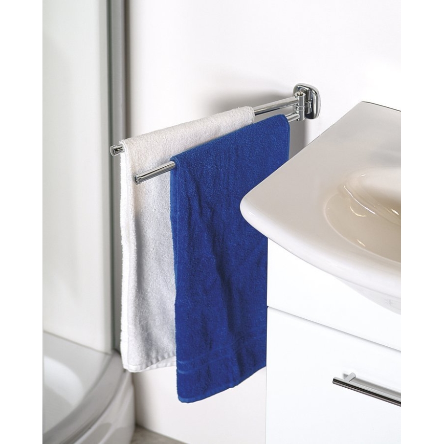 Aqualine - Appendiabiti girevole a muro RUMBA 45 cm cromo lucido