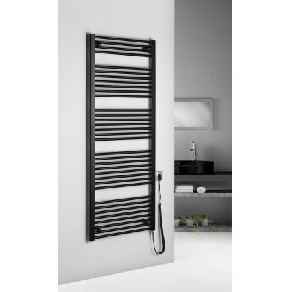 Aqualine - Bagno elettrico radiatore DIRECT-E 800W/230V 168 cm opaco nero dritto